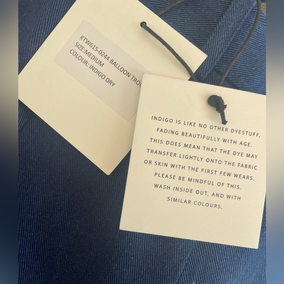 Pleated Denim Straight Leg Pants - Picture 3 of 6